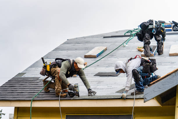 Professional Gutter Installation technician working in Wyoming, IA